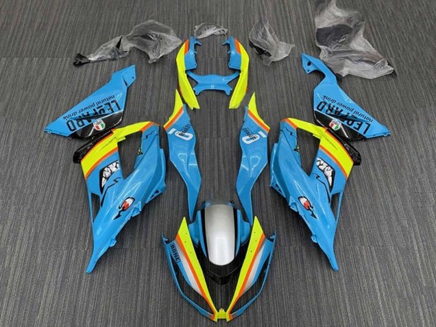 Carene Moto Kawasaki ZX6R 2013-2018 - Azzurro Chiaro Giallo Arancia Nero Argento