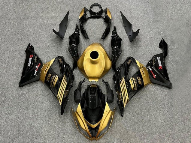 Carene Moto Kawasaki ZX6R 2013-2018 - Oro Nero Lucido