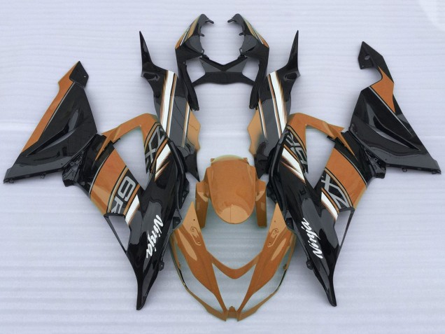Carene Moto Kawasaki ZX6R 2013-2018 - Arancia Nero Bianco