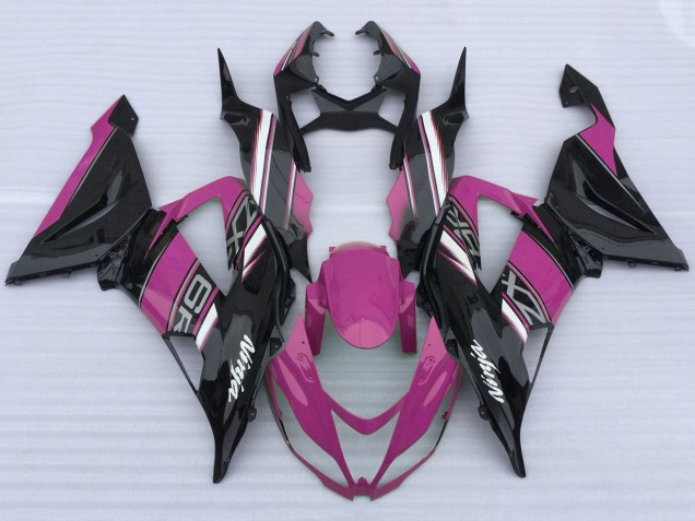 Carene Moto Kawasaki ZX6R 2013-2018 - Rosa Nero Bianco