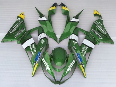Carene Moto Kawasaki ZX6R 2013-2018 - Verde Giallo Blu Bianco