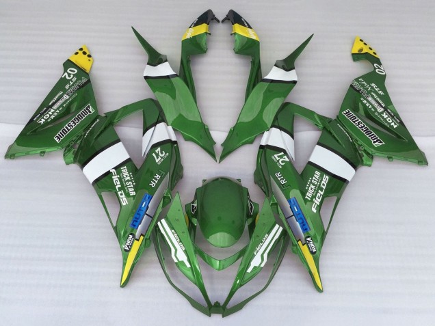 Carene Moto Kawasaki ZX6R 2013-2018 - Verde Giallo Blu Bianco