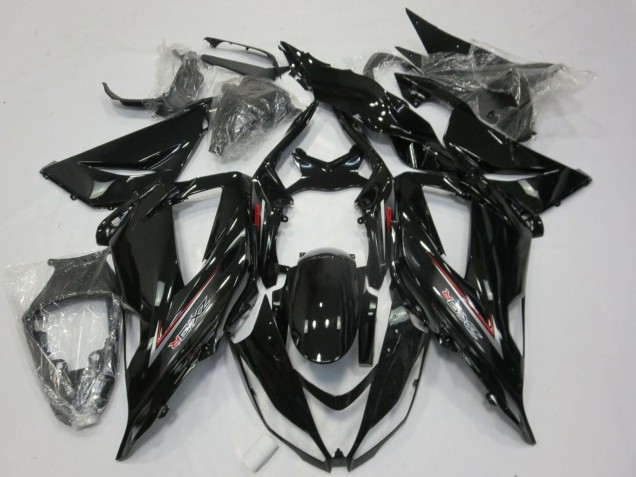 Carene Moto Kawasaki ZX6R 2013-2018 - Nero Lucido Argento Rosso