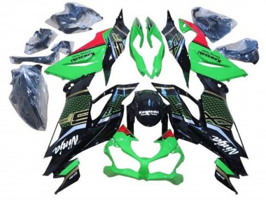 Carene Moto Kawasaki ZX6R 2019-2022 - Verde Rosso Nero Lucido Honeycomb