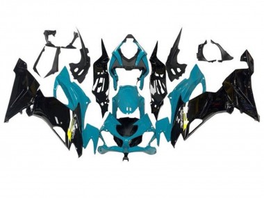 Carene Moto Kawasaki ZX6R 2019-2022 - Blu Verde Acqua Nero Lucido Giallo