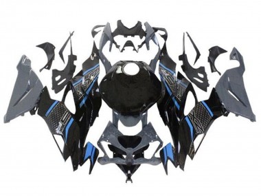 Carene Moto Kawasaki ZX6R 2019-2022 - Grigio Blu Nero Honeycomb