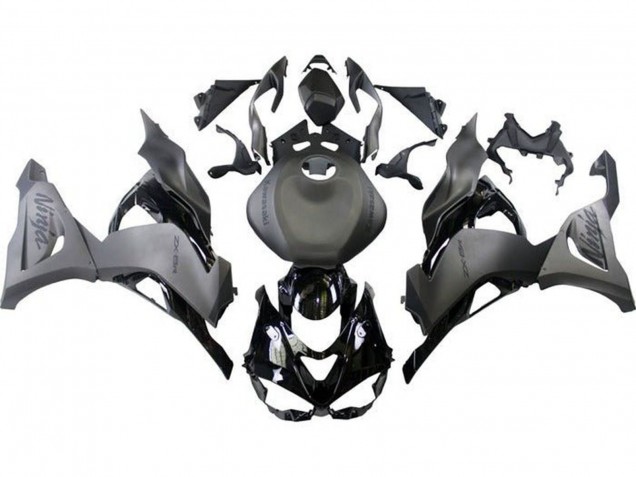 Carene Moto Kawasaki ZX6R 2023-2025 - Nero Opaco Grigio Opaco Nero Lucido