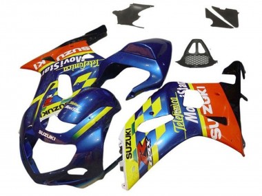 Carene Moto Suzuki GSXR1000 2000-2002 - Blu Giallo Rosso Telefumica Motul