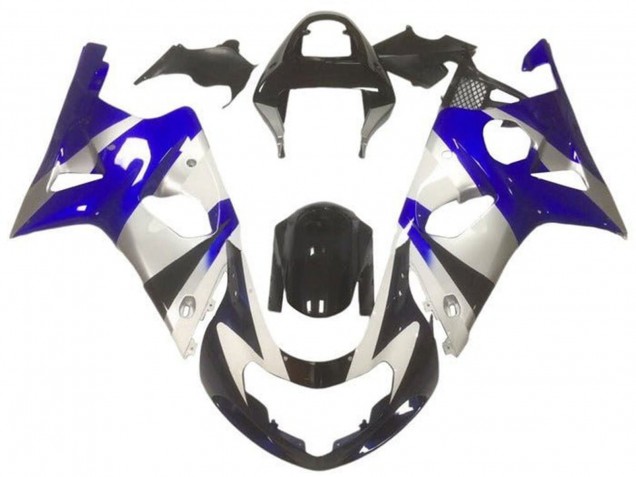 Carene Moto Suzuki GSXR1000 2000-2002 - Argento Blu Nero Lucido