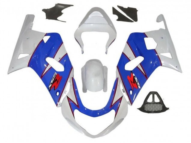 Carene Moto Suzuki GSXR1000 2000-2002 - Bianco Blu Rosso Gessato