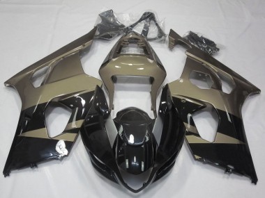 Carene Moto Suzuki GSXR 1000 2003-2004 - Nero Lucido Taupe Marrone