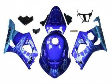 Carene Moto Suzuki GSXR 1000 2003-2004 - Blu Azzurro Chiaro Bianco Fiamma