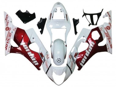Carene Moto Suzuki GSXR 1000 2003-2004 - Bianco Rosso Jordan