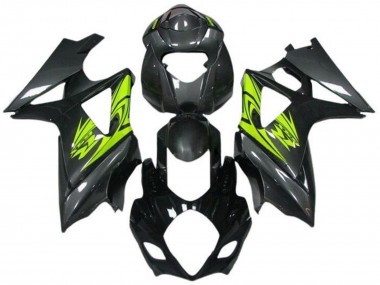 Carene Moto Suzuki GSXR 1000 2005-2006 - Nero Grigio Neon Giallo
