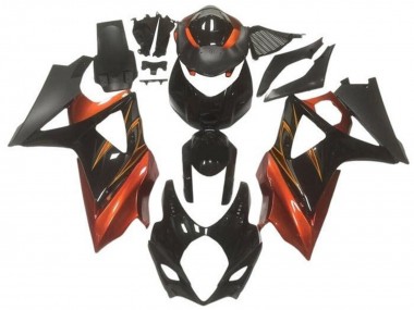 Carene Moto Suzuki GSXR 1000 2005-2006 - Nero Lucido Nero Opaco Arancia