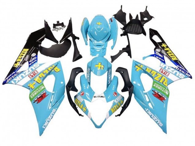 Carene Moto Suzuki GSXR 1000 2005-2006 - Azzurro Chiaro Verde Nero Giallo Rizla
