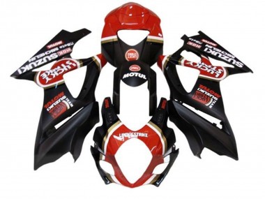 Carene Moto Suzuki GSXR 1000 2005-2006 - Nero Opaco Rosso Lucky Strike