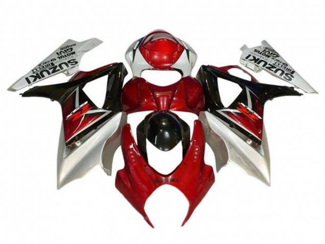 Carene Moto Suzuki GSXR 1000 2005-2006 - Argento Rosso Nero