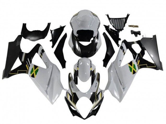 Carene Moto Suzuki GSXR 1000 2005-2006 - Bianco Nero Giallo Jamaica