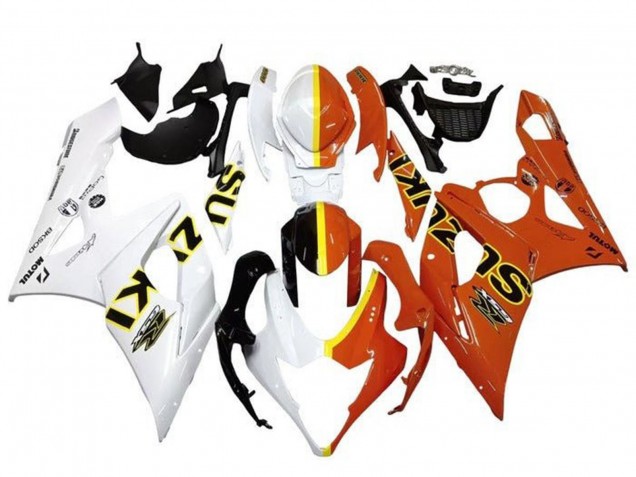 Carene Moto Suzuki GSXR 1000 2005-2006 - Bianco Arancia Giallo Diviso