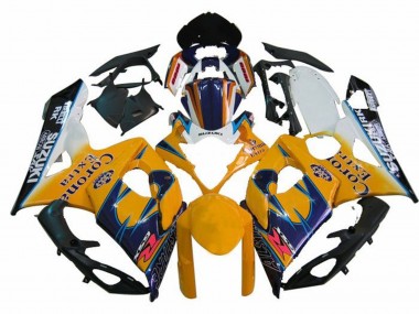 Carene Moto Suzuki GSXR 1000 2005-2006 - Bianco Giallo Blu Nero Corona