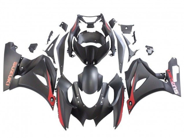 Carene Moto Suzuki GSXR1000 2017-2024 - Nero Opaco Rosso Opaco
