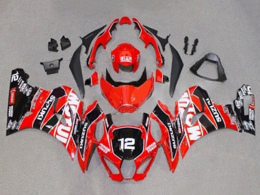Carene Moto Suzuki GSXR1000 2017-2024 - Rosso Bianco Nero Motul 12
