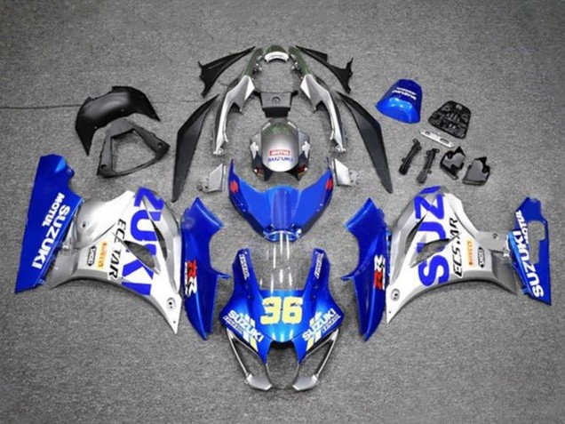 Carene Moto Suzuki GSXR1000 2017-2024 - Blu Argento Ecstar 36
