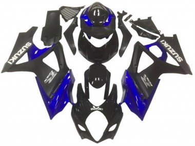 Carene Moto Suzuki GSXR 1000 2007-2008 - Nero Lucido Nero Opaco Blu Grigio