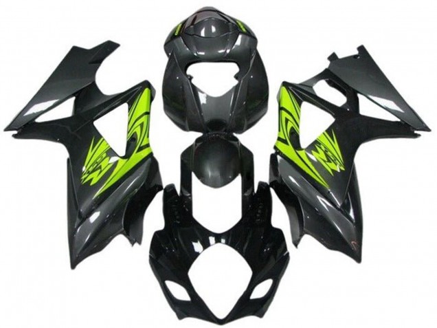 Carene Moto Suzuki GSXR 1000 2007-2008 - Nero Neon Giallo
