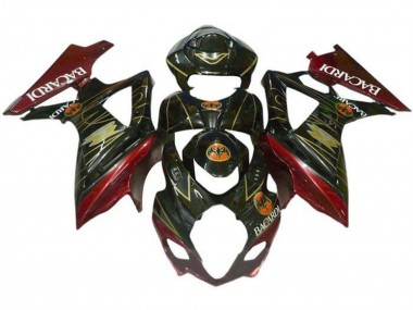 Carene Moto Suzuki GSXR 1000 2007-2008 - Nero Rosso Oro BACARDI