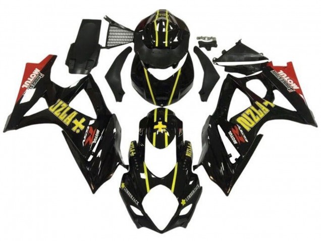 Carene Moto Suzuki GSXR 1000 2007-2008 - Nero Giallo Rosso Rizla