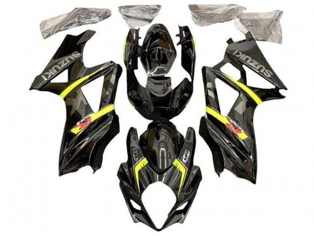 Carene Moto Suzuki GSXR 1000 2007-2008 - Nero Giallo Rosso Grigio