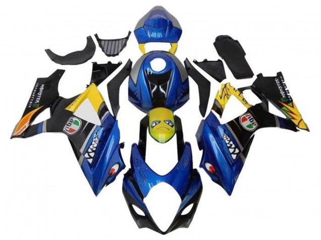 Carene Moto Suzuki GSXR 1000 2007-2008 - Blu Giallo Nero Squalo