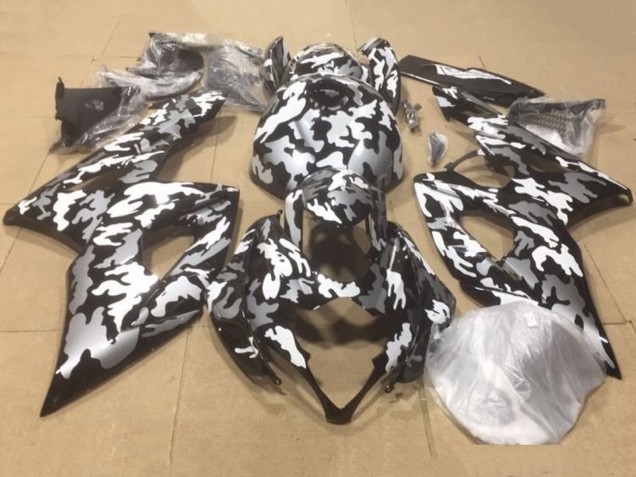 Carene Moto Suzuki GSXR 1000 2007-2008 - Nero Bianco Grigio Camouflage