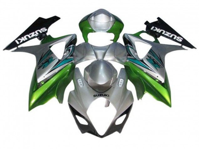 Carene Moto Suzuki GSXR 1000 2007-2008 - Argento Verde Nero