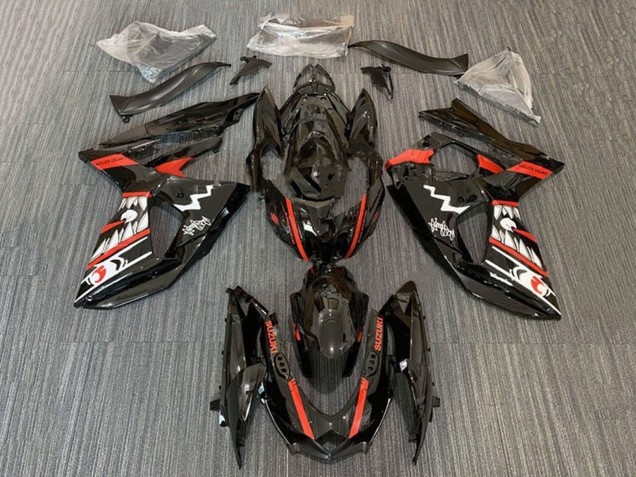 Carene Moto Suzuki GSXR 1000 2009-2016 - Nero Rosso Bianco Jaws Squalo