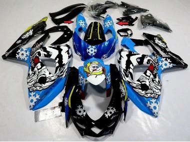 Carene Moto Suzuki GSXR 1000 2009-2016 - Blu Nero Bianco Nevicare