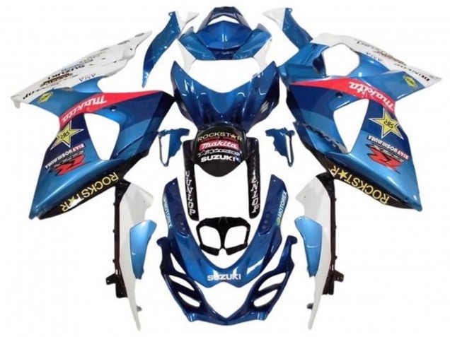 Carene Moto Suzuki GSXR 1000 2009-2016 - Bianco Azzurro Chiaro Rosso Giallo Rockstar