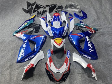 Carene Moto Suzuki GSXR 1000 2009-2016 - Bianco Blu Rosso Giallo Voltcom
