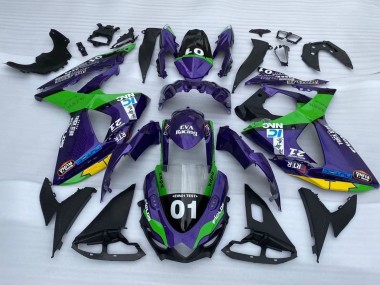 Carene Moto Suzuki GSXR 1000 2009-2016 - Viola Verde Nero Giallo 01