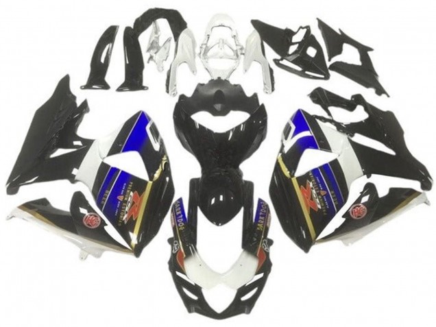 Carene Moto Suzuki GSXR 1000 2009-2016 - Bianco Blu Nero Oro Banda