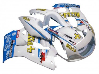 Carene Moto Suzuki GSXR 600 / GSXR 750 1996-2000 - Bianco Blu Giallo Rizla