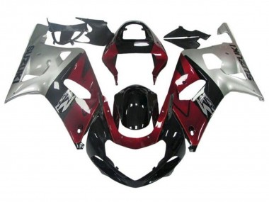 Carena Moto Suzuki GSXR 600 / GSXR 750 2001-2003 - Argento Rosso Nero Lucido