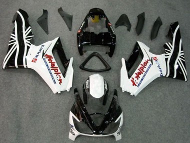 Kit Carena Moto Triumph Daytona 675 Triple 2006-2008 - Bianco Nero Lucido