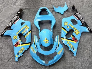 Carene Moto Suzuki GSXR 600 / GSXR 750 2001-2003 - Azzurro Chiaro Giallo Nero Nero Rizla