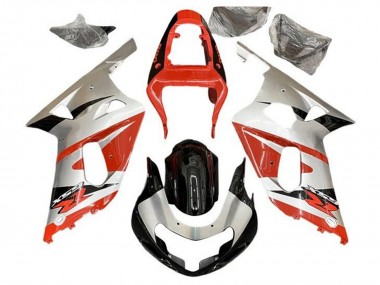 Carene Moto Suzuki GSXR 600 / GSXR 750 2001-2003 - Argento Rosso Nero Lucido