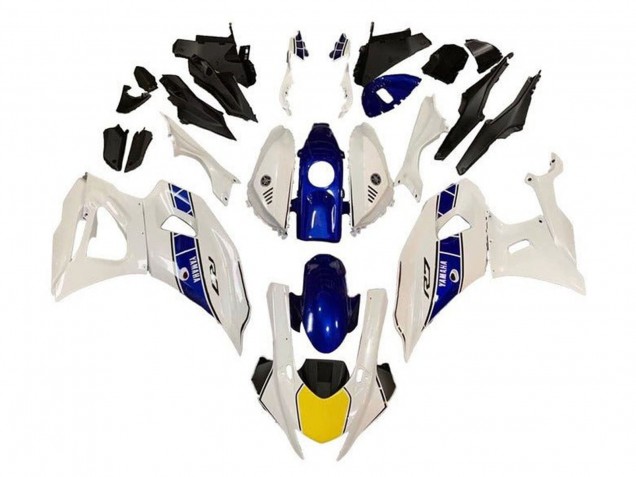 Carene Moto Yamaha YZF R7 2021-2024 - Bianco Giallo Blu Banda