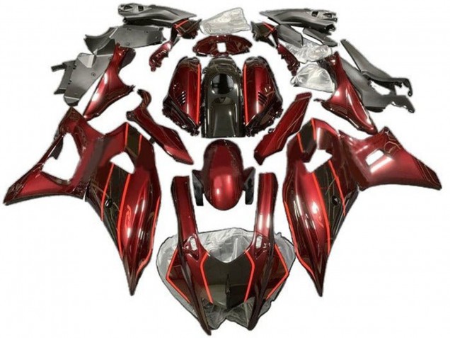 Carene Moto Yamaha YZF R7 2021-2024 - Rosso Scuro Nero