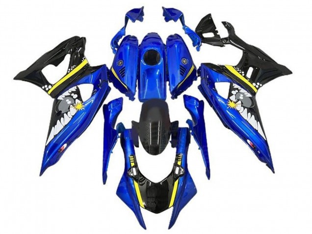 Carene Moto Yamaha YZF R7 2021-2024 - Blu Nero Giallo Squalo